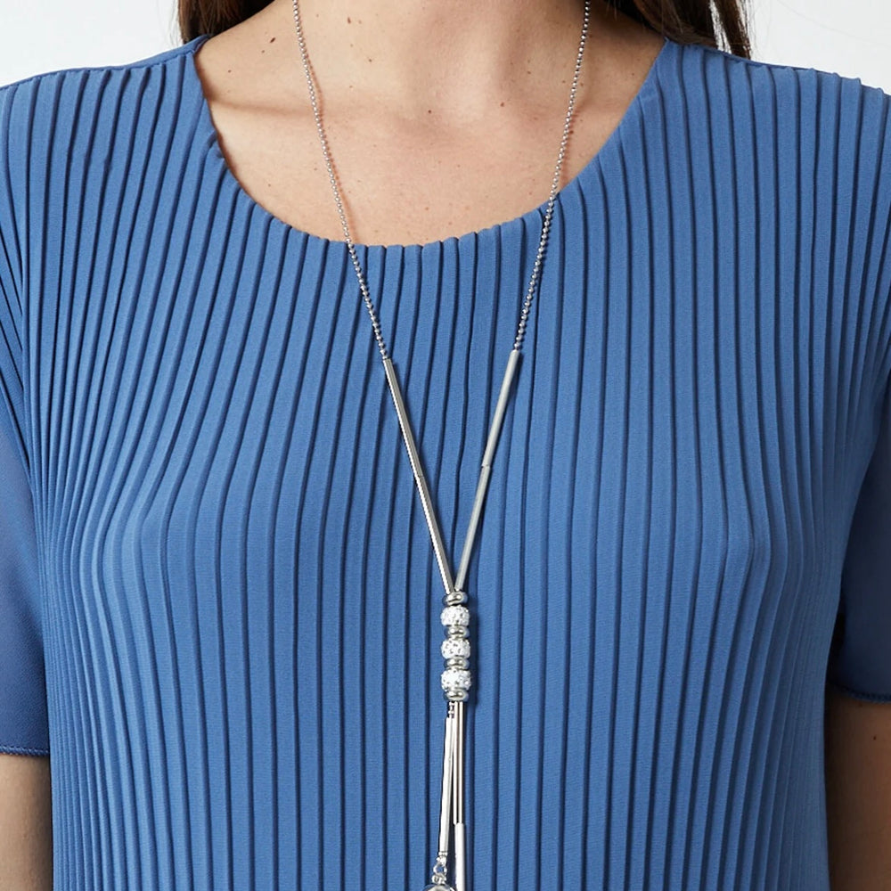 Necklace Pleated Top - Blue
