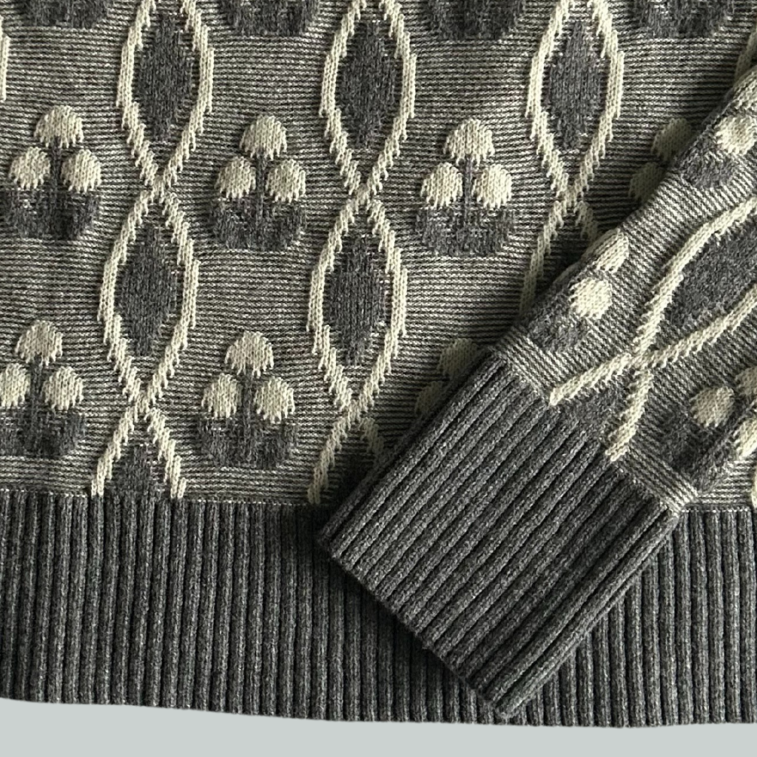 Classic Lambswool Jumper- Natural Oat/ Soft Ash