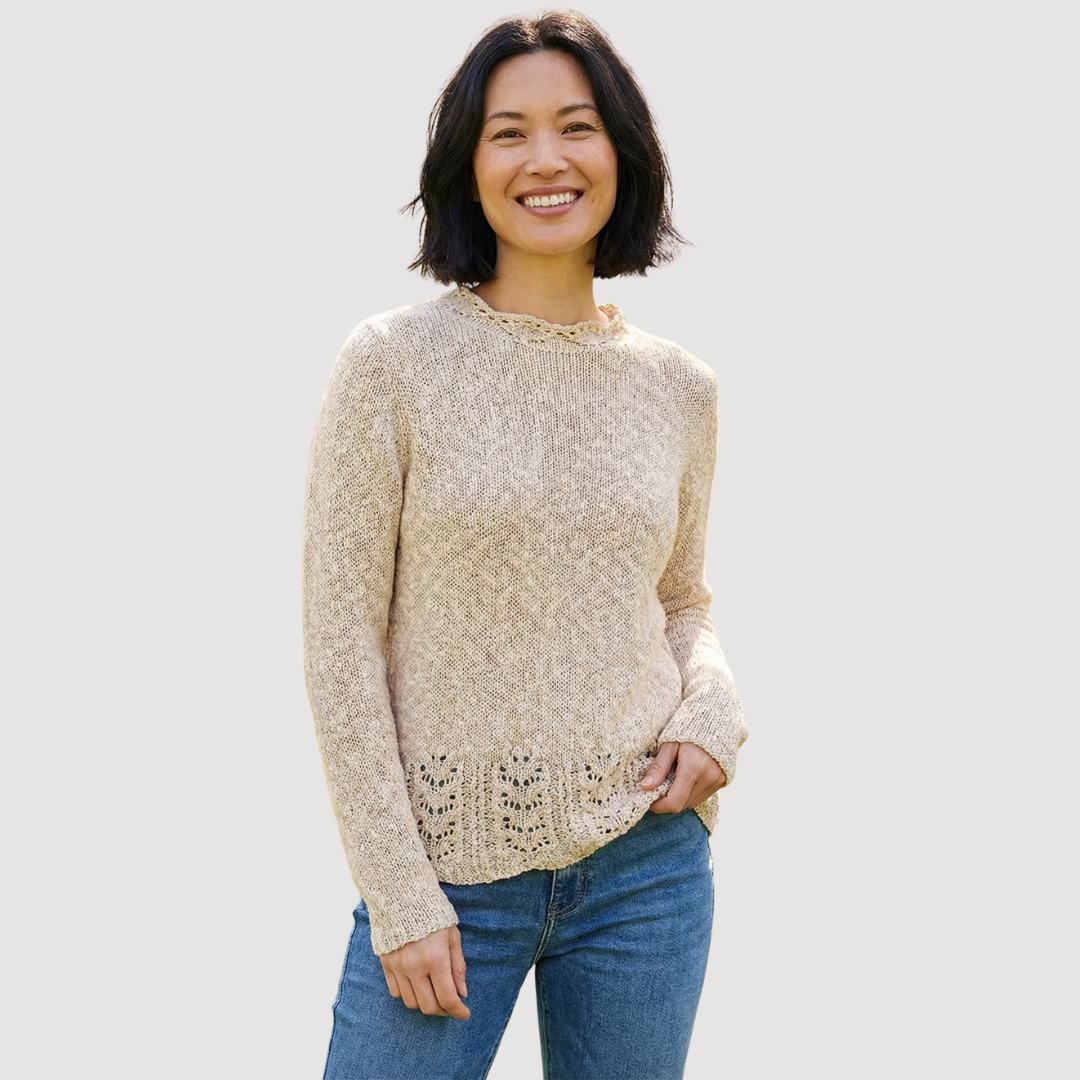 Lightweight Cotton Knit Sweater – Soft Neutral