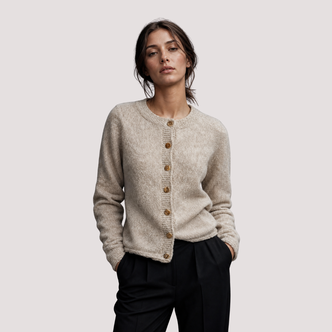 Lightweight Cotton Knit Cardigan – Soft Neutral