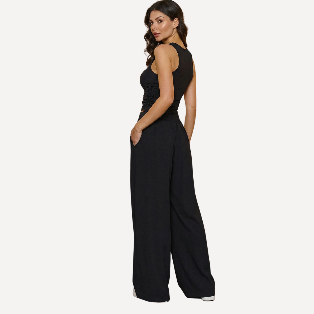 Top & Wide-Leg Trousers Set