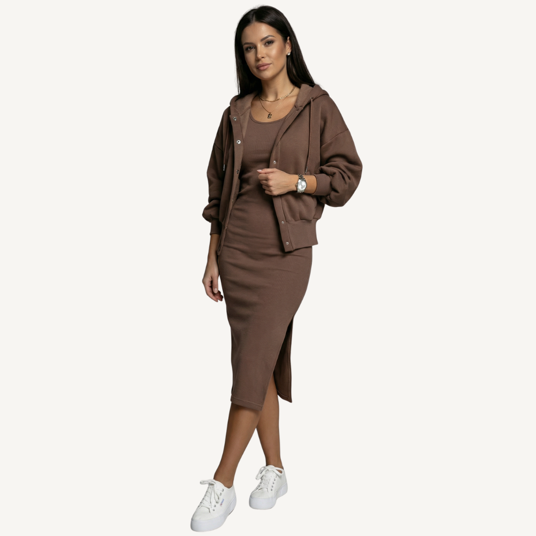 Dress & Zip-Up Hoodie Set