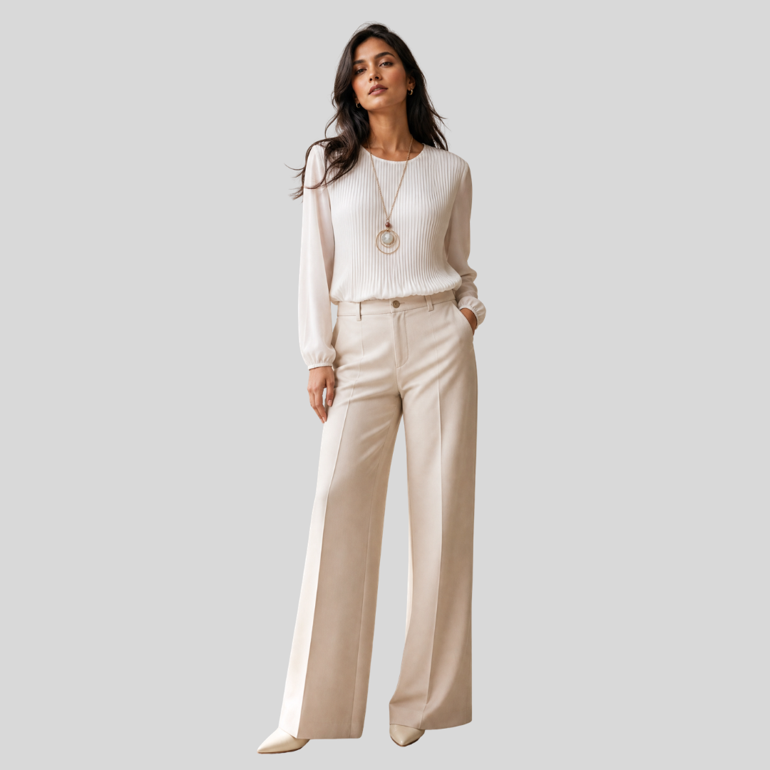 Pleated Blouse - Soft Ivory