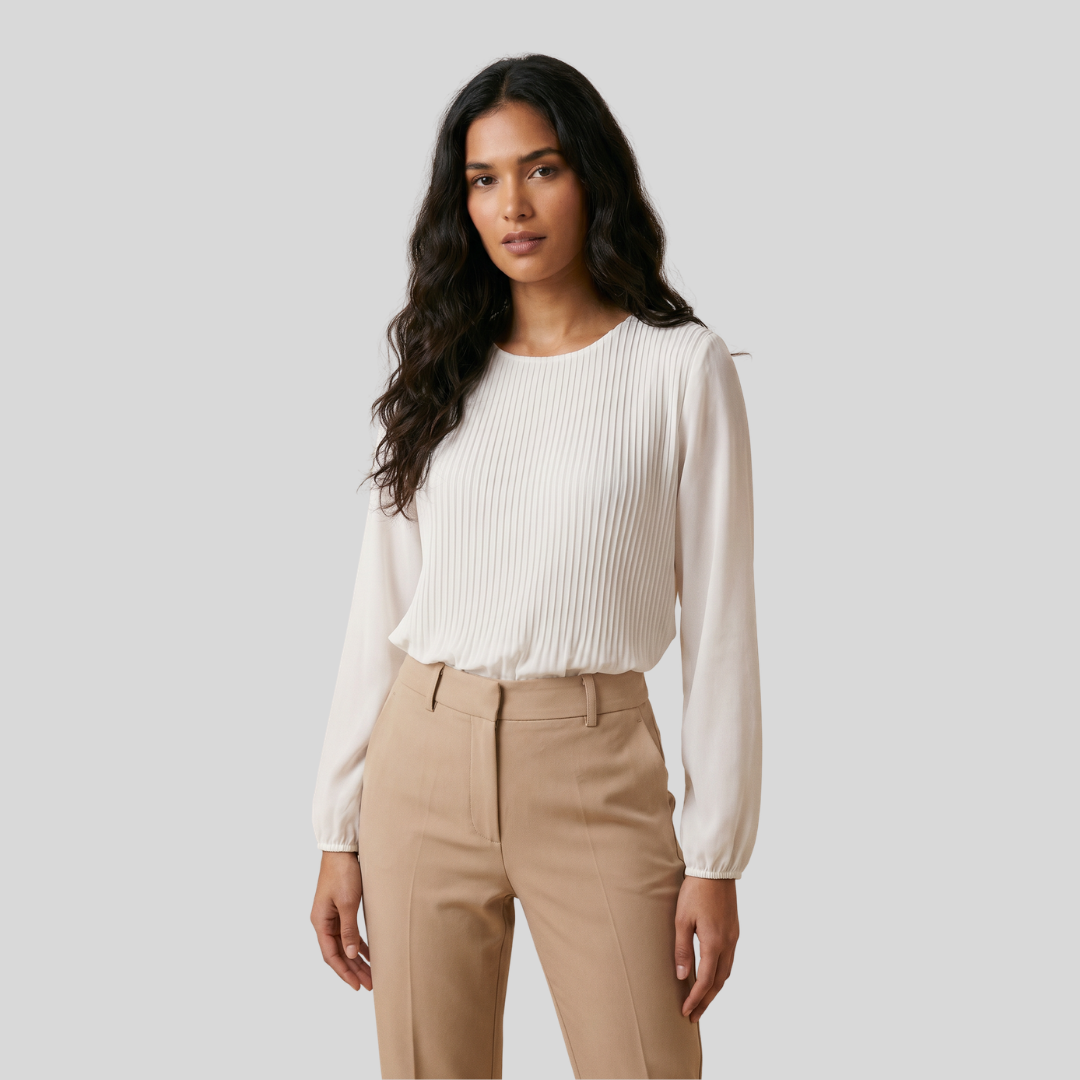 Pleated Blouse - Soft Ivory