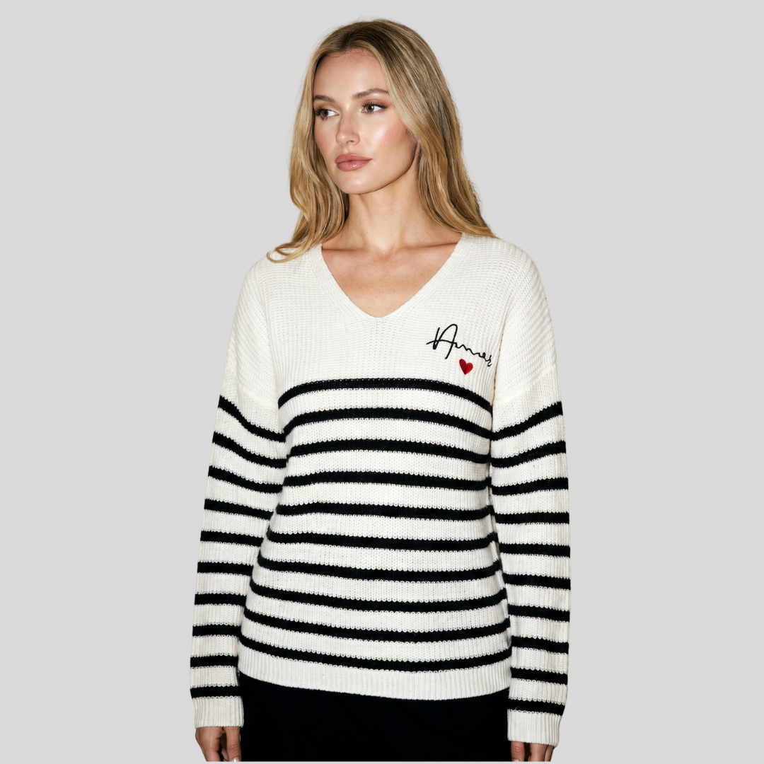 Relaxed Stripe Jumper - Soft Ivory
