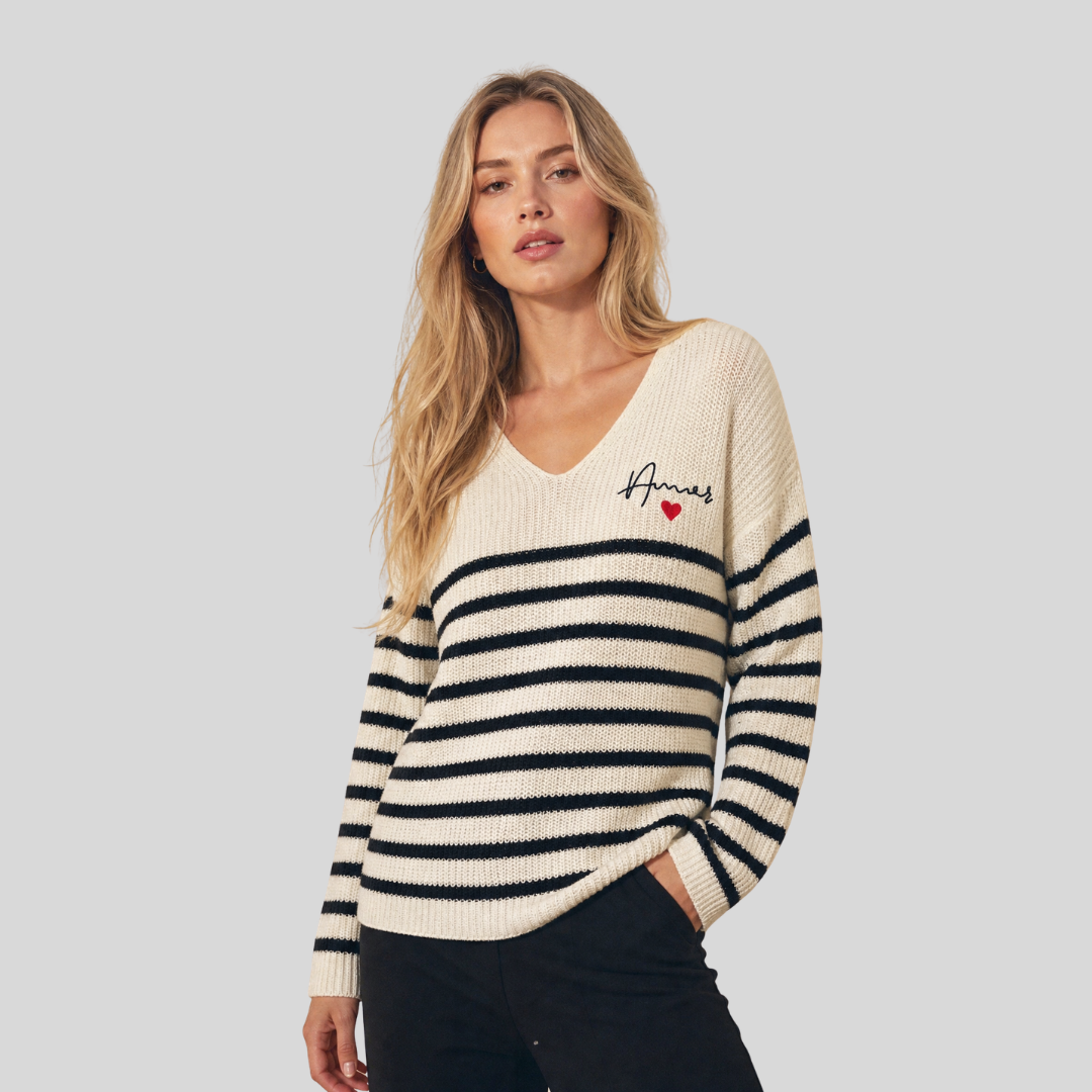 Relaxed Stripe Jumper - Soft Ivory