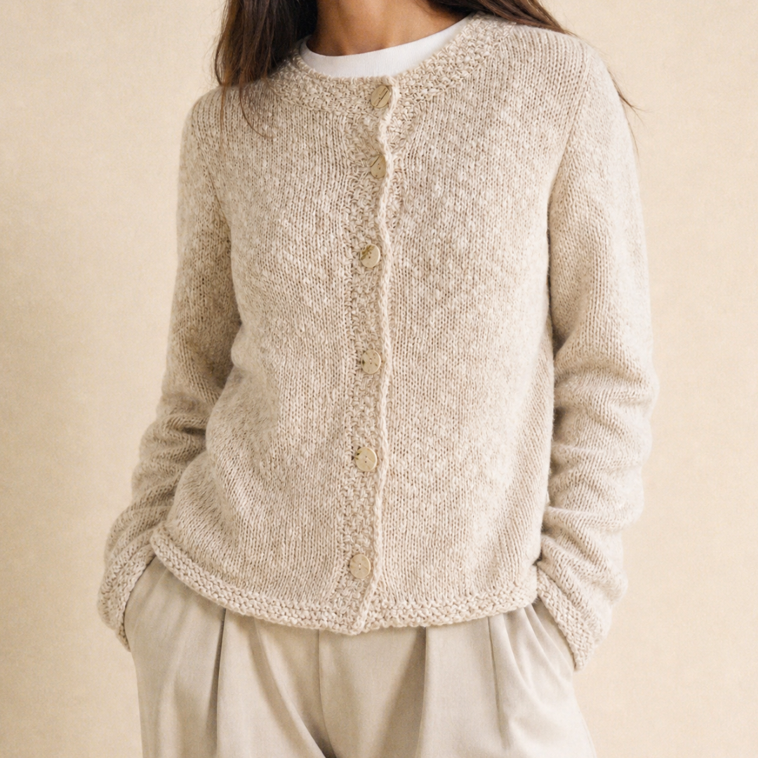 Lightweight Cotton Knit Cardigan – Soft Neutral