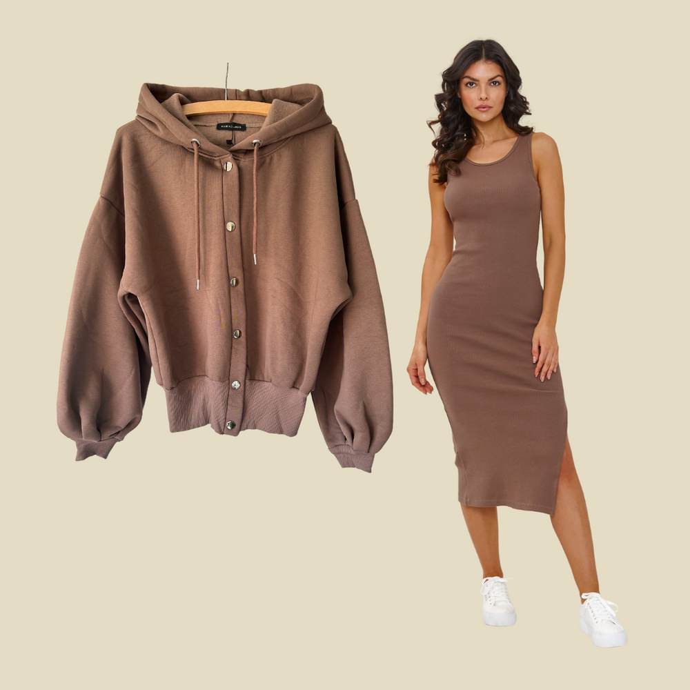Dress & Zip-Up Hoodie Set