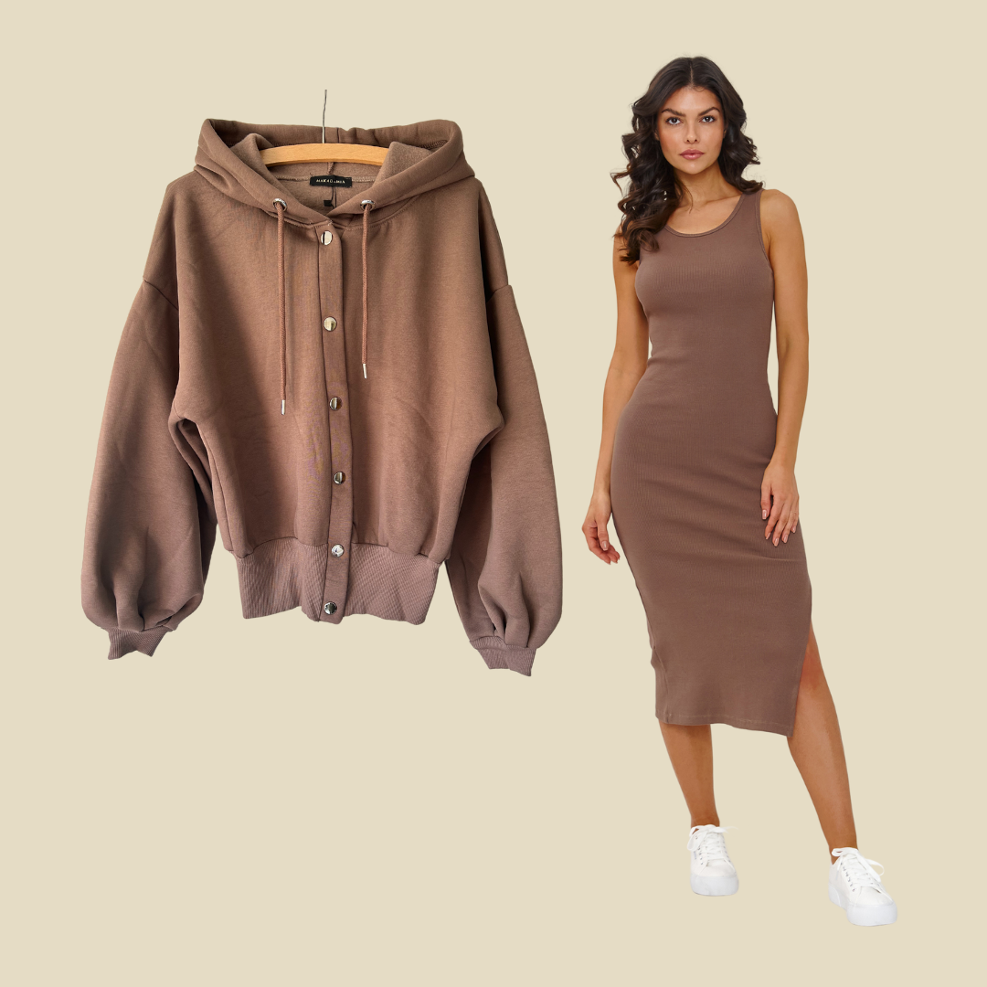 Dress & Zip-Up Hoodie Set