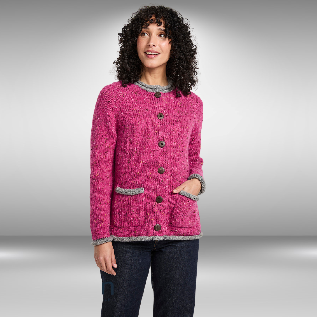 Donegal Cardigan with Contrast Detailing